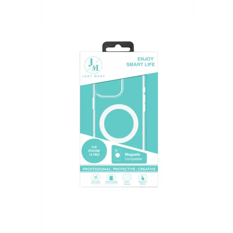 JUST MUST JM MAGSAFE CRYSTAL I voor iPhone 16 Pro Clear