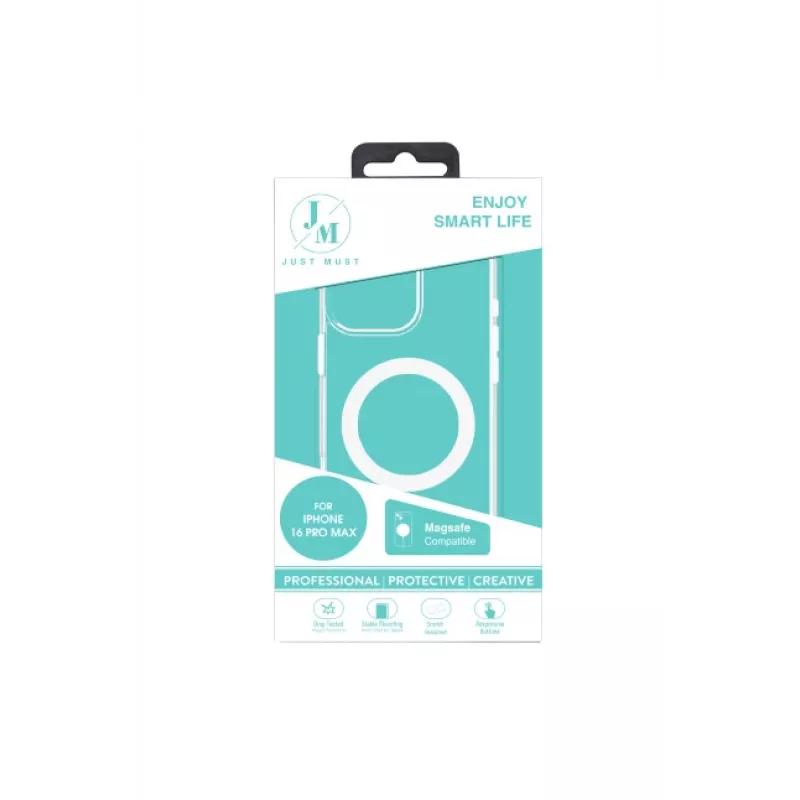 JUST MUST JM MAGSAFE CRYSTAL I voor iPhone 16 Pro Max Clear