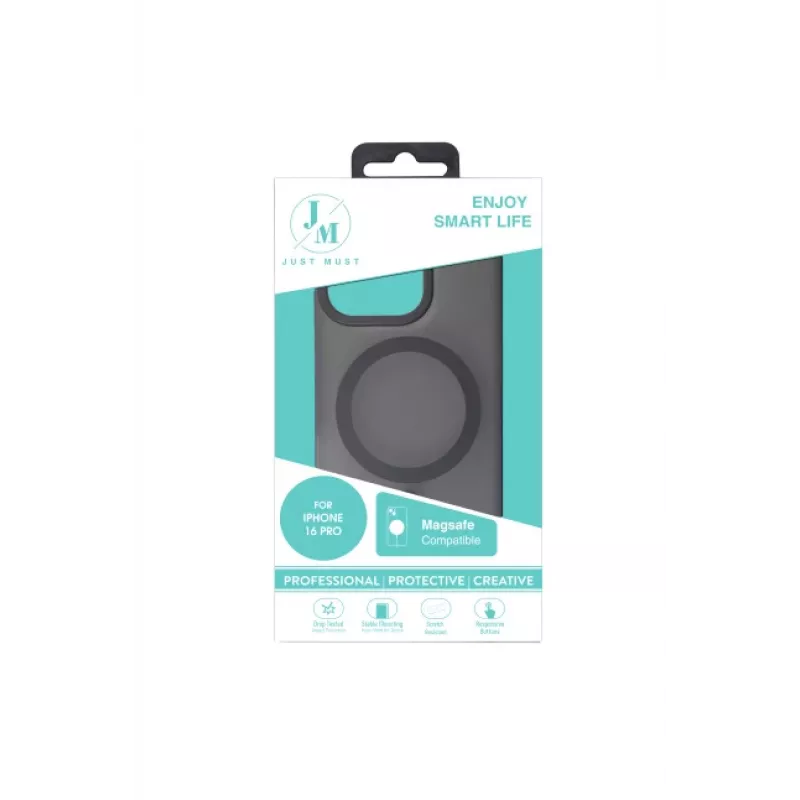 JUST MUST JM MAGSAFE SILK FROST I voor iPhone 16 Pro zwart