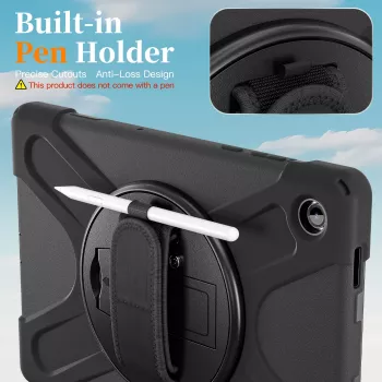 JUST MUST JM Rugged Case Grip voor Samsung Galaxy Tab A11+ met draagriem zwart