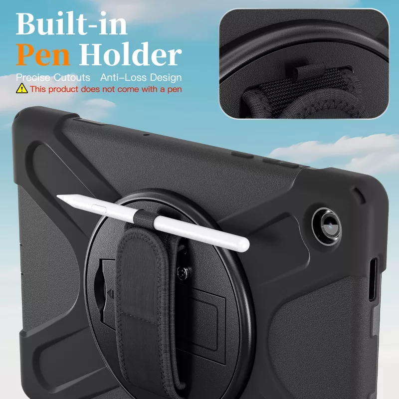 JUST MUST JM Rugged Case Grip voor Samsung Galaxy Tab A11+ met draagriem zwart