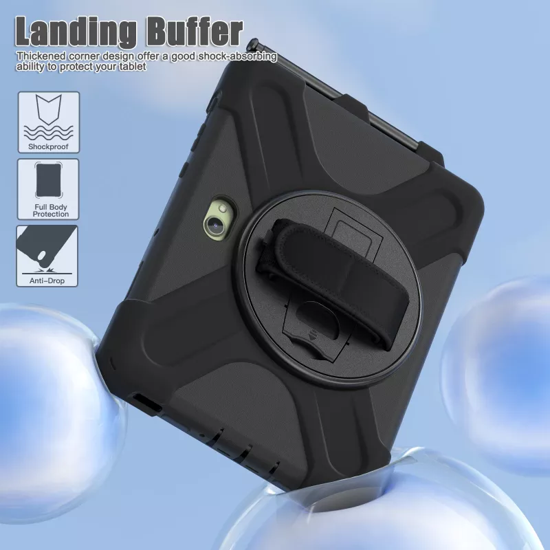 JUST MUST JM Rugged Case Grip voor Samsung Galaxy Tab Active Pro/Active4 Pro/Active5 Pro met Handlus Zwart