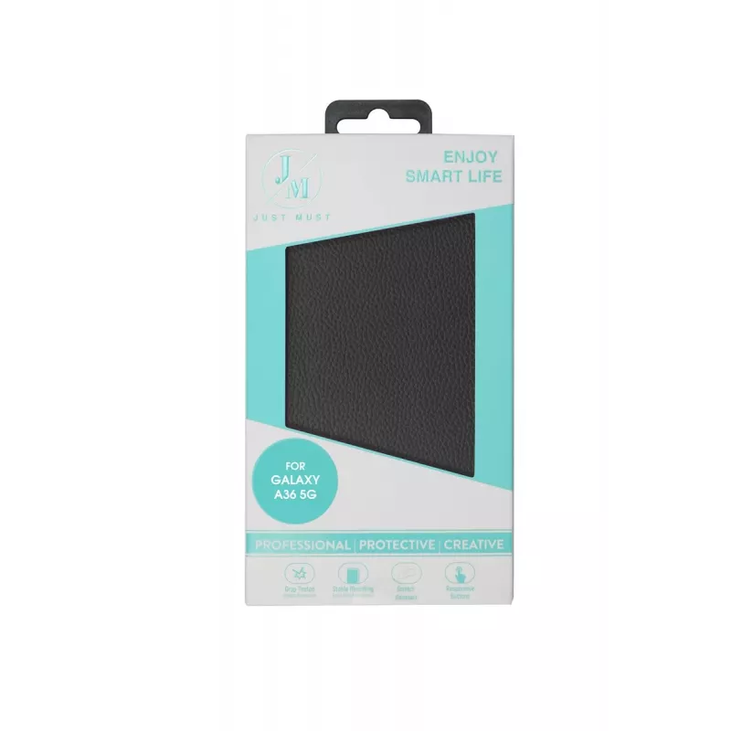 JUST MUST JM STAND FLIP CASE voor Galaxy A36, zwart