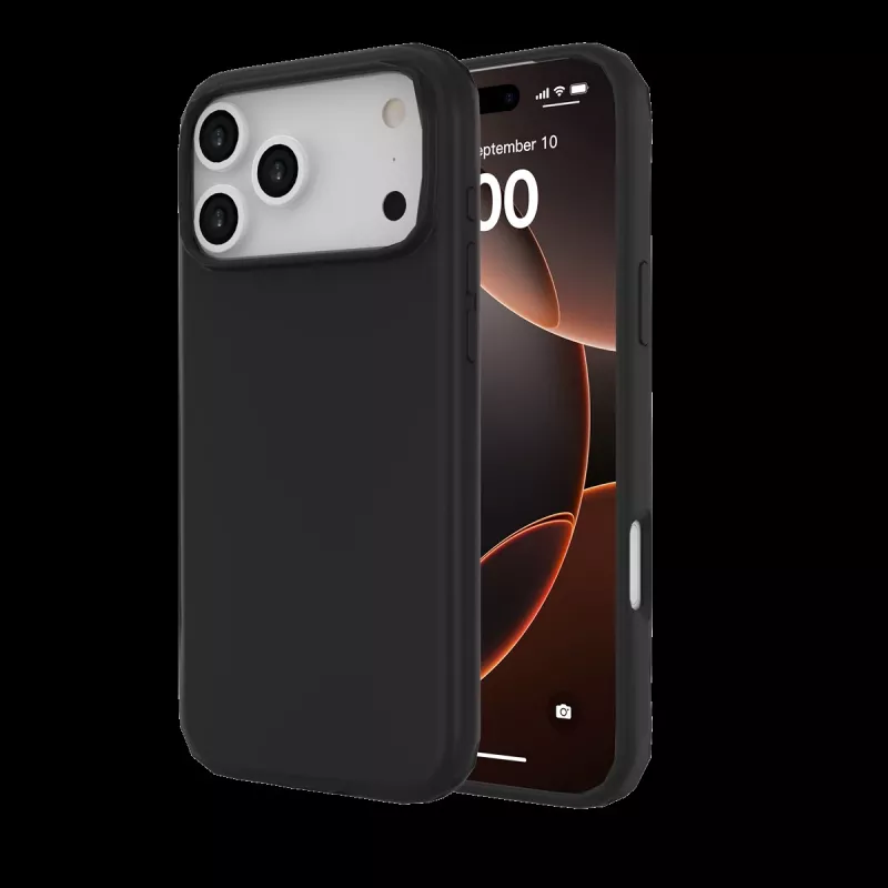 JUST MUST REGULAR DEFENSE SILICONE met MAGSAFE voor iPhone 17 Pro Max Zwart