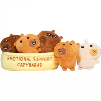 JUST PLAY Emotional Support Capybaras pluchen knuffel 7 inch bruin/tan