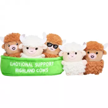 Just Play Emotional Support Highland Cow knuffeldier - bruin, 25 cm