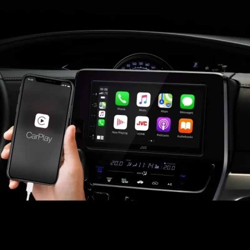 JVC KW-M560BT 6.8 inch Bluetooth auto-mediareceiver met 13-bands equalizer, Android Mirroring, 3 pre-outs & USB achter