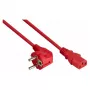 Kabelmeister 90° haakse Schuko naar C13 netkabel 1,8 m rood