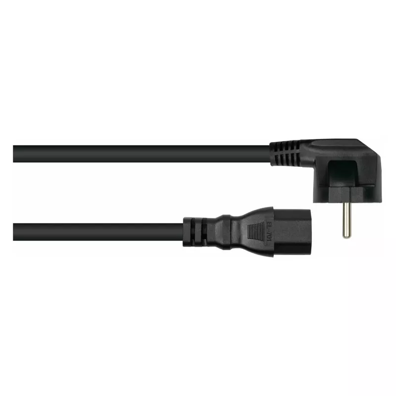 KABELMEISTER haakse Schuko naar IEC C15 voedingskabel 0,5 m zwart