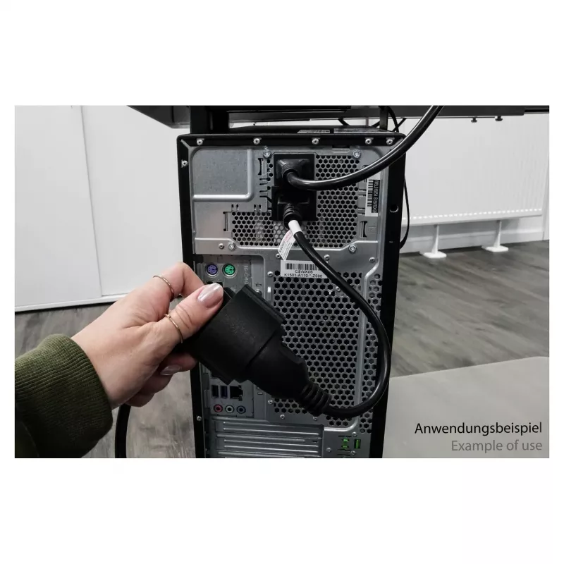 Kabelmeister C14 naar Schuko-stopcontact netadapterkabel 0,15 m zwart