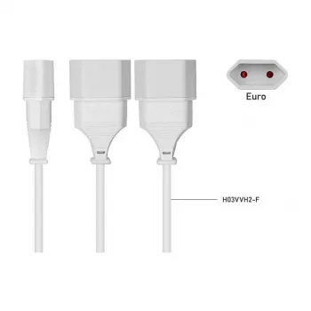 kabelmeister Euro-verlengkabel met 3 Schuko-stopcontacten, 0,25 m, zwart (16 A, 3680 W)