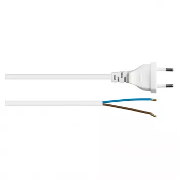 Kabelmeister Euro-voedingskabel met open uiteinde, 3 m, wit (H03VVH2-F)