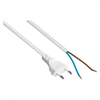 Kabelmeister Euro-voedingskabel met open uiteinde, 3 m, wit (H03VVH2-F)