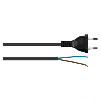 Kabelmeister Euro-netkabel met open uiteinde, zwart, 5 m