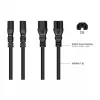 Kabelmeister IEC C14 naar C15 stroomkabel 3m (SK1450-S030) – zwart