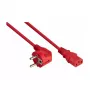Kabelmeister netsnoer, Schuko-stekker (CEE 7/7) 90° haaks naar IEC C13, rood, 5m