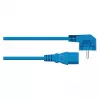 kabelmeister Schuko-stekker (90° haaks) naar C13 netsnoer, blauw, 10m