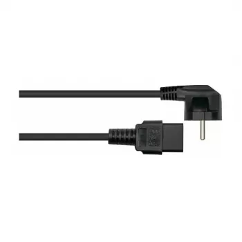 Kabelmeister Schuko-stekker (90° haaks) naar IEC C19 stroomkabel, Zwart, 1,8 m