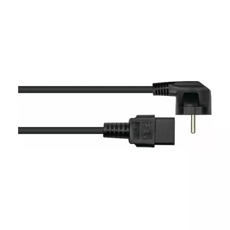 Kabelmeister Schuko-stekker (90° haaks) naar IEC C19 stroomkabel, Zwart, 1,8 m