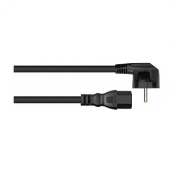 Kabelmeister Schuko-netkabel met 90° haakse stekker naar IEC C15, zwart, 1,8 m