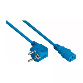 KABELMEISTER Schuko naar C13 haakse voedingskabel 0,5 m blauw