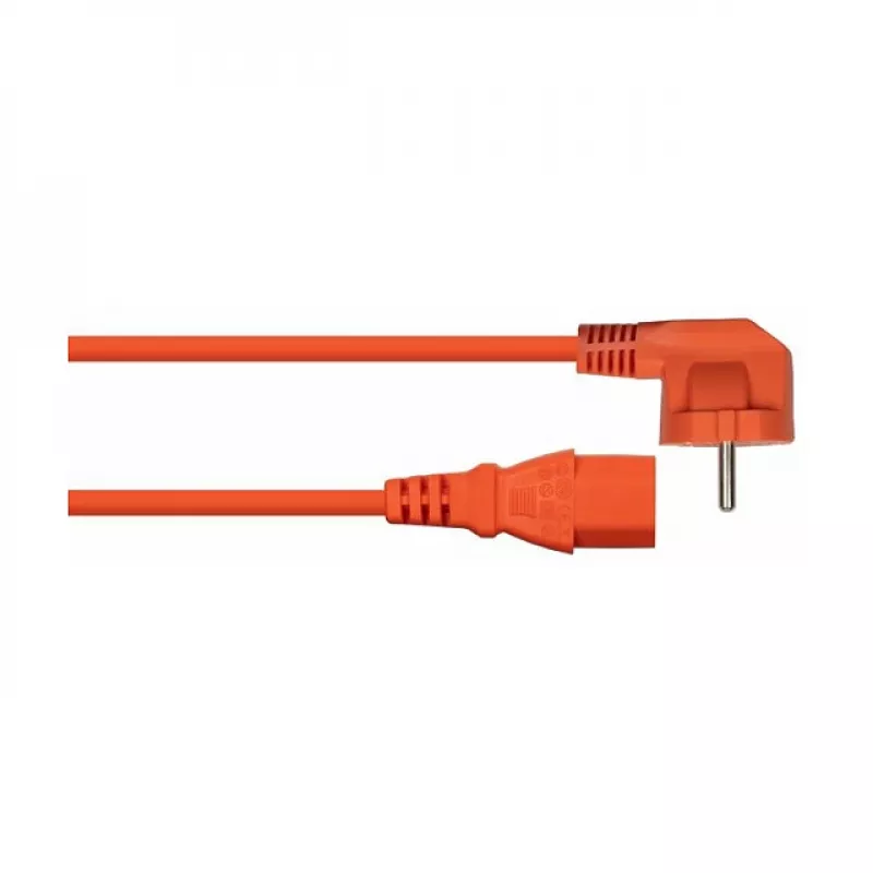 Kabelmeister Schuko naar C13 haakse netkabel 5m oranje