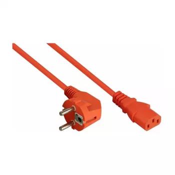 Kabelmeister Schuko naar C13 haakse netkabel 5m oranje
