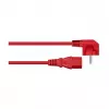 Kabelmeister Schuko naar C13 stroomkabel, 90° haaks, Rood, 3m