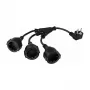 Kabelmeister SK0103-S002 3-voudige Schuko stekkerdoos, 90° haakse stekker, 0,2 m kabel, zwart