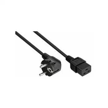 Kabelmeister SK0190-S050 Schuko-netkabel, 90° haaks CEE 7/7 naar C19, 5 m, zwart