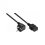 Kabelmeister SK0190-S050 Schuko-netkabel, 90° haaks CEE 7/7 naar C19, 5 m, zwart