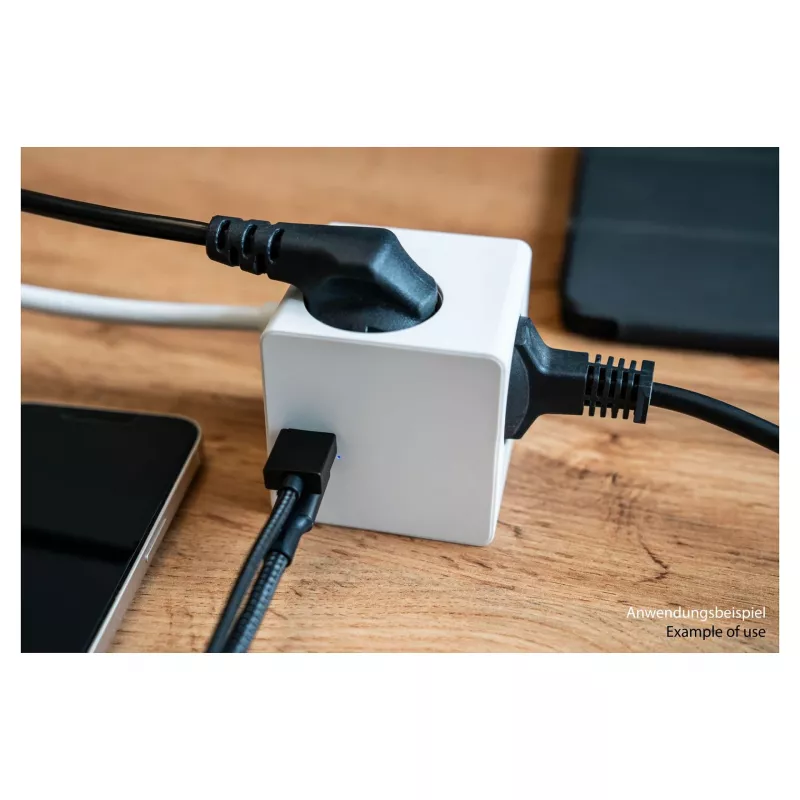 kabelmeister stopcontactblok 3 stopcontacten met USB-C en USB-A, wit, 2m