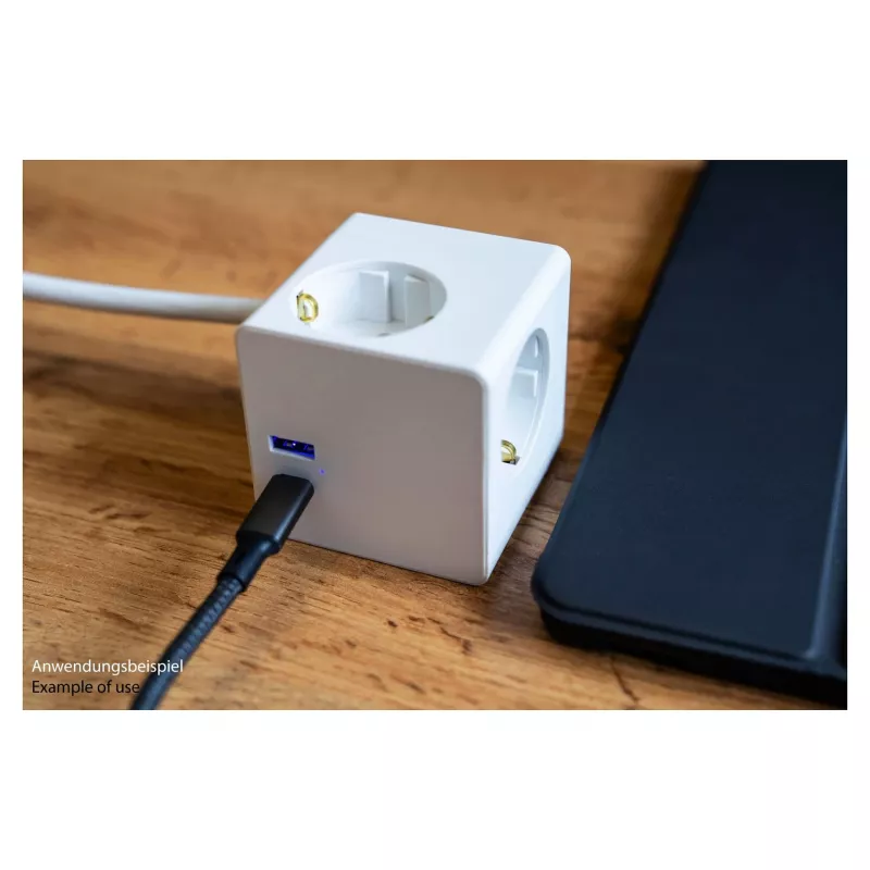 kabelmeister stopcontactblok 3 stopcontacten met USB-C en USB-A, wit, 2m