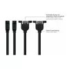 Kabelmeister USB 2.0 verlengkabel, Type-A stekker naar panel-mount Type-A bus, 1 m, zwart