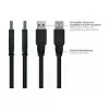 Kabelmeister USB 2.0 verlengkabel, Type-A stekker naar panel-mount Type-A bus, 1 m, zwart