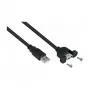 Kabelmeister USB 2.0 verlengkabel, Type-A stekker naar panel-mount Type-A bus, 1 m, zwart
