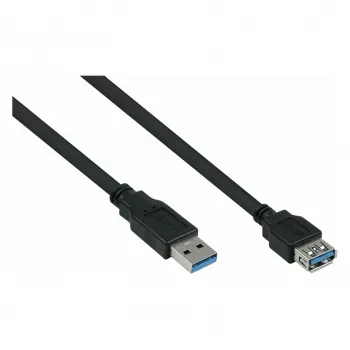 Kabelmeister USB 3.0 verlengkabel A stekker naar A bus UL zwart 0,5 m