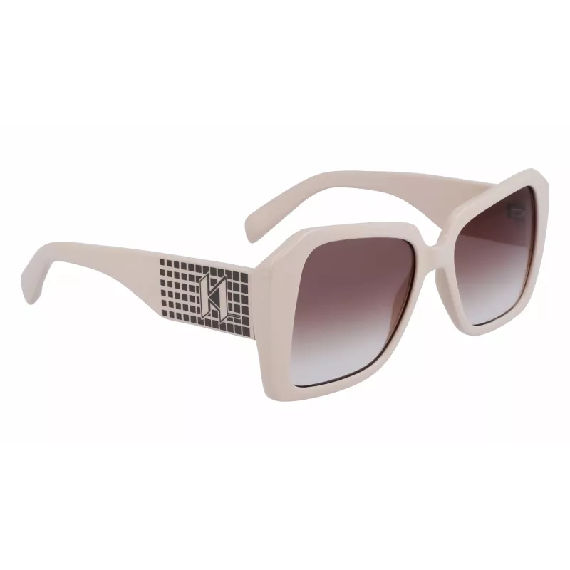 KARL LAGERFELD KL6140S531710 dames rechthoekige zonnebril zwart/grijs 53mm