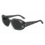 KARL LAGERFELD KL6167S-020 Dames vierkante zonnebril - zwart acetaat montuur, grijze smoke glazen, 53 mm