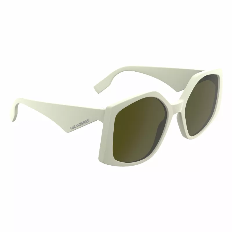 KARL LAGERFELD KL6208S-105 dames zonnebril - zwart acetaat frame, grijze polycarbonaat glazen, 55 mm