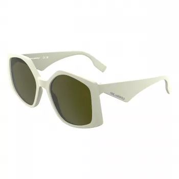 KARL LAGERFELD KL6208S-105 dames zonnebril - zwart acetaat frame, grijze polycarbonaat glazen, 55 mm