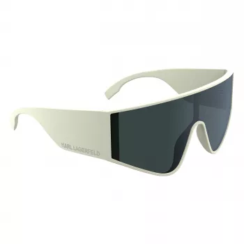 KARL LAGERFELD KL6209S-105 Unisex hoekige zonnebril, glanzend zwart montuur, grijze glazen, 65/19/140 mm