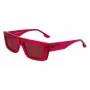 KARL LAGERFELD KLJ6147S unisex vierkante zonnebril - zwart acetaat montuur, grijze polycarbonaat glazen, 56 mm