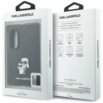 Karl Lagerfeld PU Saffiano Karl and Choupette hoes voor Samsung Galaxy Z Fold8 zwart