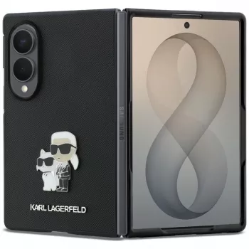 Karl Lagerfeld PU Saffiano Karl and Choupette hoes voor Samsung Galaxy Z Fold8 zwart