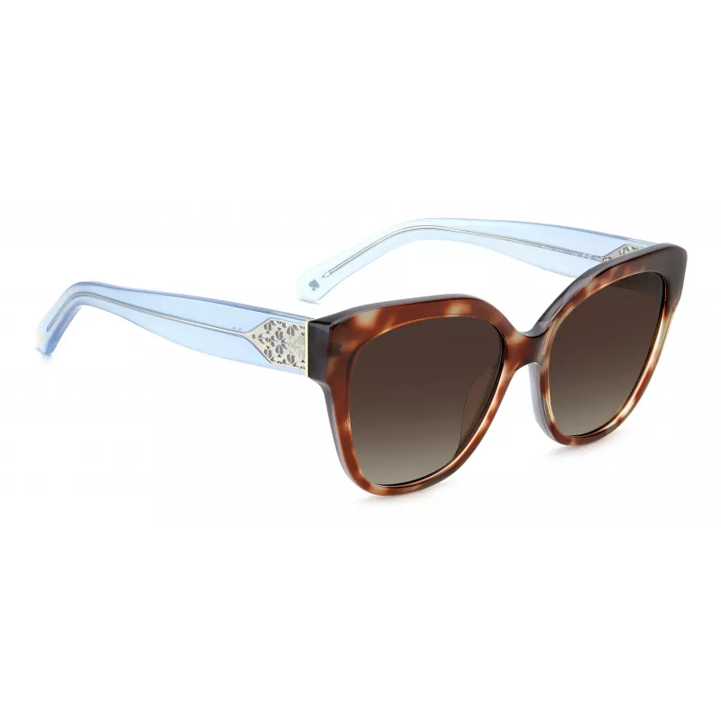 KATE SPADE SAVANNAGSIPRF dames zonnebril - havanna acetaat montuur, bruine verloopglazen, 57/17/140 mm