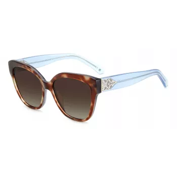 KATE SPADE SAVANNAGSIPRF dames zonnebril - havanna acetaat montuur, bruine verloopglazen, 57/17/140 mm