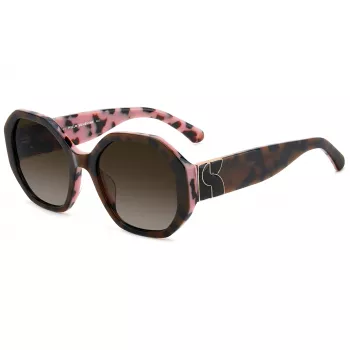 KATE SPADE dames Flynnieg/S vierkante zonnebril - zwart acetaat montuur, grijze polycarbonaatglazen, UV400-bescherming (54/20/140 mm)