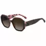 KATE SPADE dames Flynnieg/S vierkante zonnebril - zwart acetaat montuur, grijze polycarbonaatglazen, UV400-bescherming (54/20/140 mm)