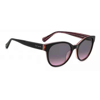 KATE SPADE dames Nathalie GS807 zonnebril - zwart acetaat montuur, grijs verlopende glazen, 55/17/140 mm